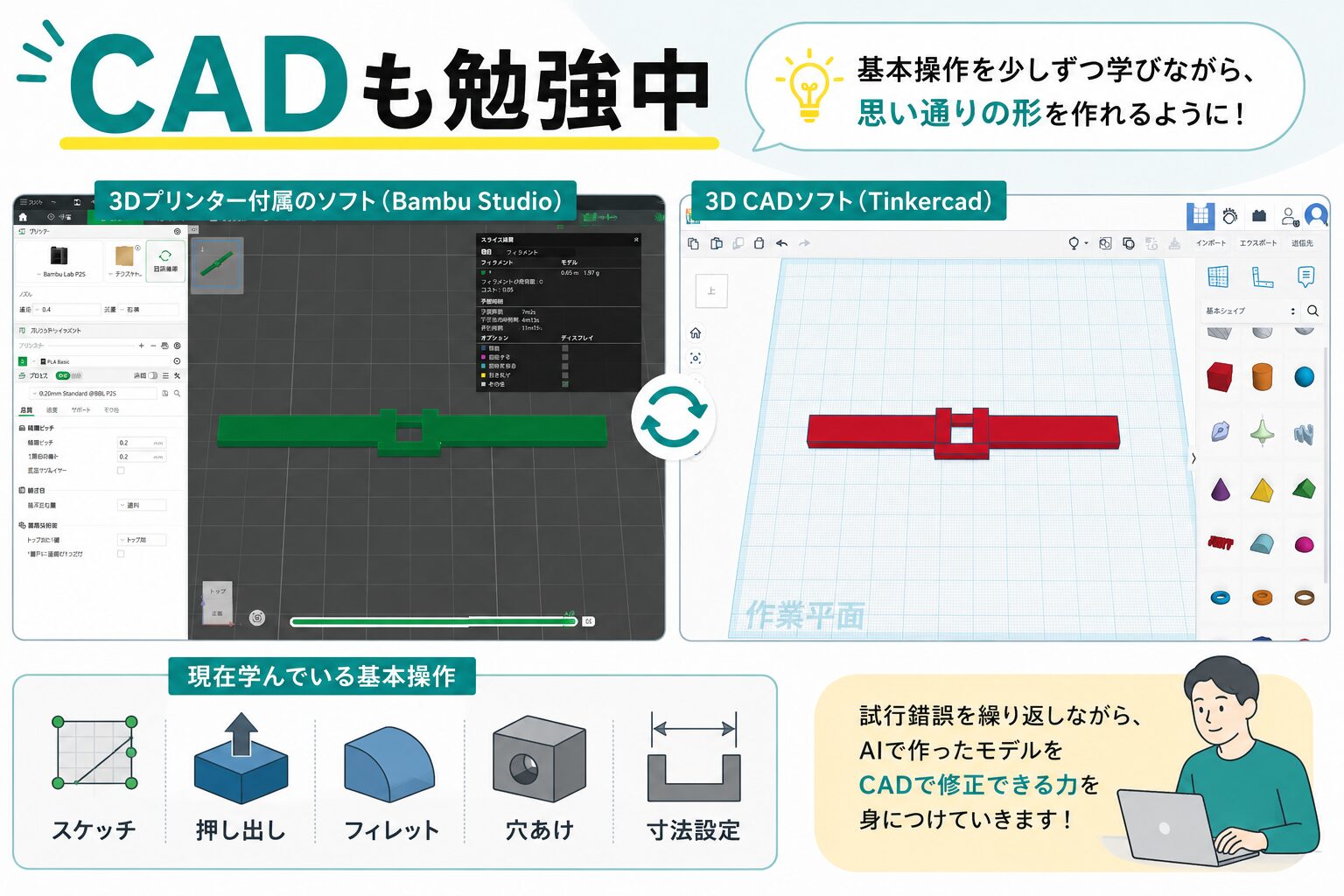 3D CADも勉強中