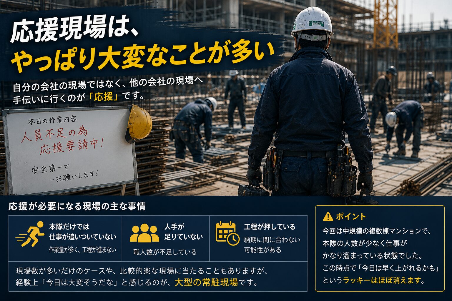 応援現場は、やっぱり大変なことが多い