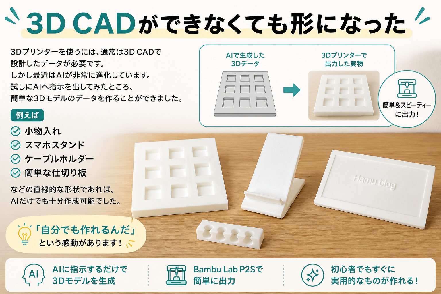 3D CADができなくても形になった